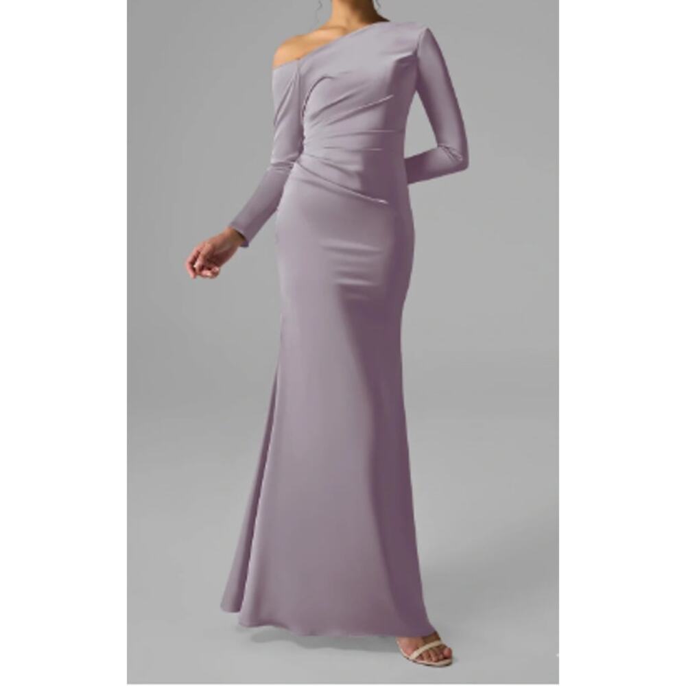 AW BRIDAL 2 XS purple haze Anya satin formal party gala maxi dress NEW 0B16